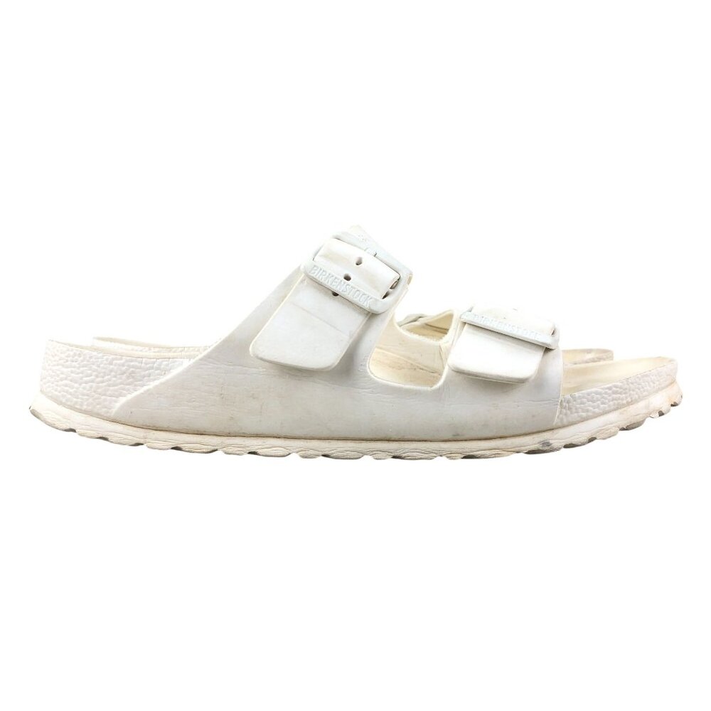 Birkenstock Unisex Size 39 (L8 M6) Arizona EVA White Dual Strap Slides FAIR